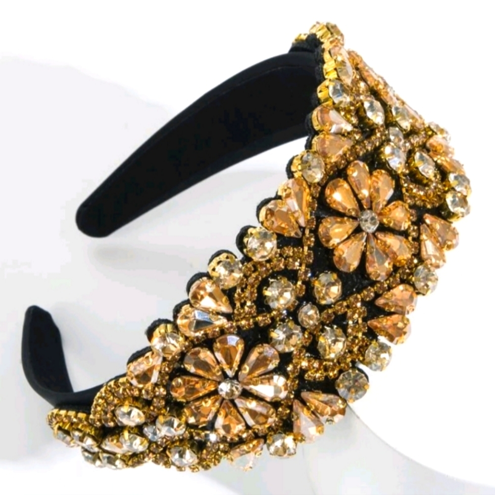 Elegant golden stone headbands